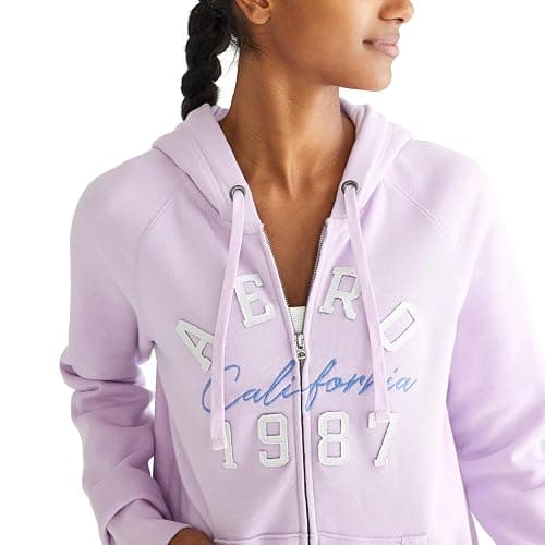 AEROPOSTALE Women's Aero Logo Full Zip Hoodie- Arches- Aero 1987 California thumbnail 2
