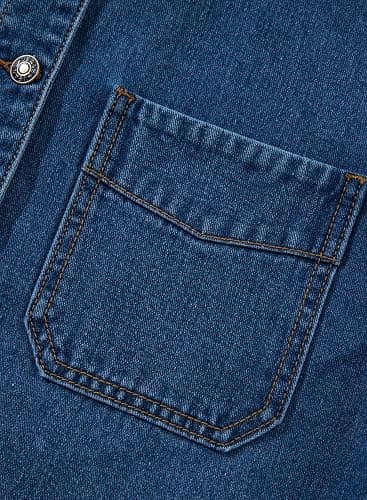 Sidefeel Women's Jean Jacket Oversized Boyfriend Button Up Long Sleeve Split Zimbaplatinum Denim Jackets thumbnail 6
