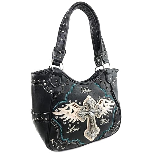 Zelris Faith Love Hope Cross Angel Wing Women Women Tote Purse thumbnail 2