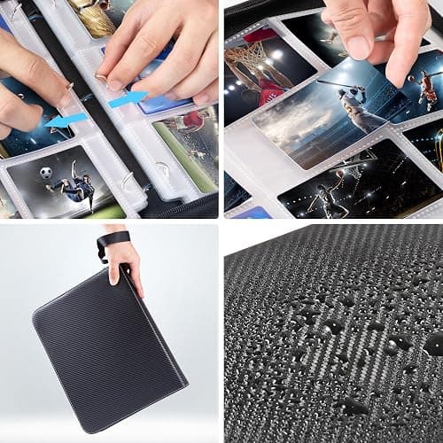 WOT I Trading Card Binder, 900 Pockets Sleeves with Zipper, Double Sided Pockets Card Holder Carry Case for Baseball Card, Football Card thumbnail 6