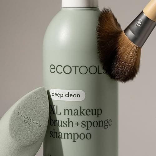 EcoTools XL Makeup Brush + Sponge Shampoo, Removes Makeup, Dirt, & Impurities From Makeup Brushes & Makeup Blending Sponges, Fragrance-Free, Vegan, & Cruelty-Free 16 fl. oz./473 ml, 1 Count, Clear thumbnail 10