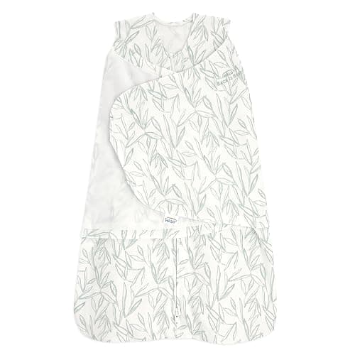 HALO 100% Cotton Sleepsack Swaddle, 3-Way Adjustable Wearable Blanket, TOG 1.5, Leaves, Newborn, 0-3 Months - Image 1
