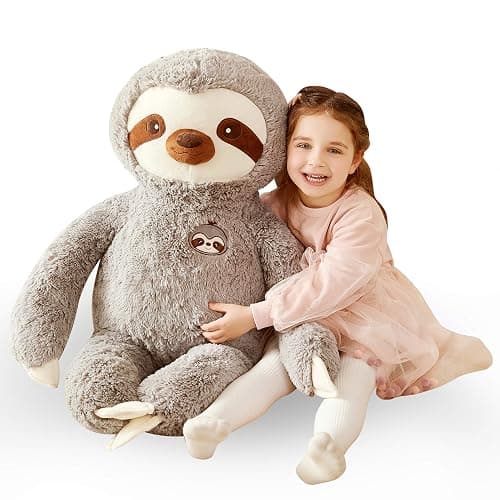 IKASA Large Sloth Stuffed Animal Plush Bradypode Toy for Children (Gray, 30 inches) - Image 1