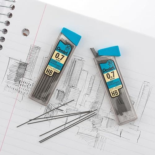 Pentel C27BPHB3K6 Super Hi-Polymer Lead Refills, 0.7mm, HB, Black, 30 per Tube (Pack of 3 Tubes) thumbnail 2