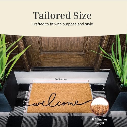 THEODORE MAGNUS Door Mat – Coir Doormat for Outdoor Entrance, Durable Welcome Mat with Non-Slip Backing, Perfect for Front Door and Entryway - Outdoor/Indoor - Warm Greeting - 17" x 30" thumbnail 3