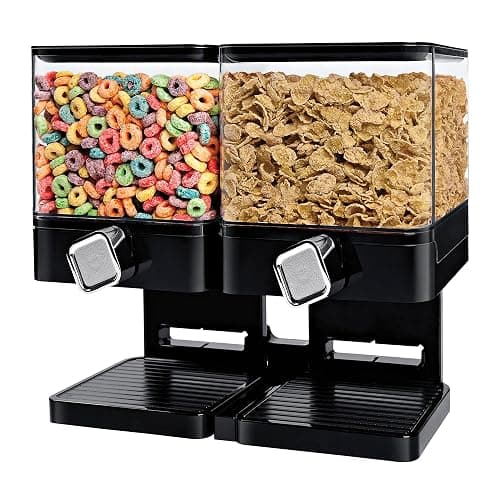 Honey-Can-Do Zevro Compact Dry Food Dispenser, Dual Control, Black/Chrome - Image 1