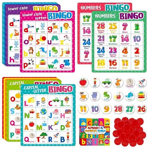 Alphabet Bingo Game, Uppercase/Lowercase/Number Bingo Game ABC and 123 Bingo Board Game for Kindergarten and Preschool Kids 4-8, Perfect for Classroom & at Home - Image 1