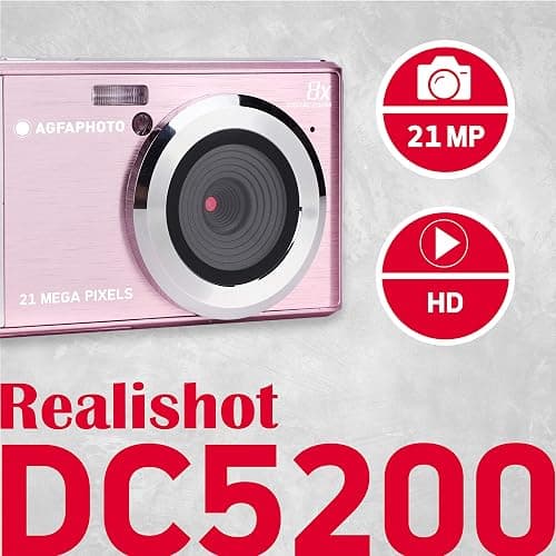 AGFA Photo Realishot DC5200 - Compact Camera, 21MP, 2.4 inch LCD Screen, 8X Digital Zoom, 720p HD Video, Lithium Battery, SD Cards, Scene Modes thumbnail 2
