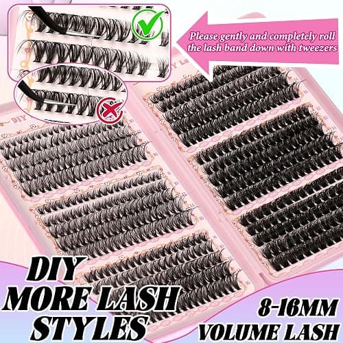 Gmagictobo DIY Lash Clusters Kit Volume Lash Clusters Thick Eyelash Extension Kit Individual Lashes Thin Band Lashes Clusters Lash Bond and Seal Lash Tweezers - Amazing thumbnail 8