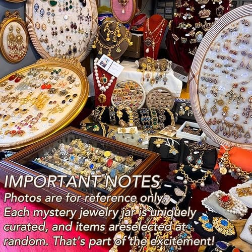SMUOBT Mystery Jewelry Jar Box Set, Gothic Surprise Gift for Women | Gothic Vintage Jewelry Assortment, Includes Necklace/Earrings/Rings/Bracelet/Keychain, Surprise Mix, Ideal for Birthday thumbnail 6