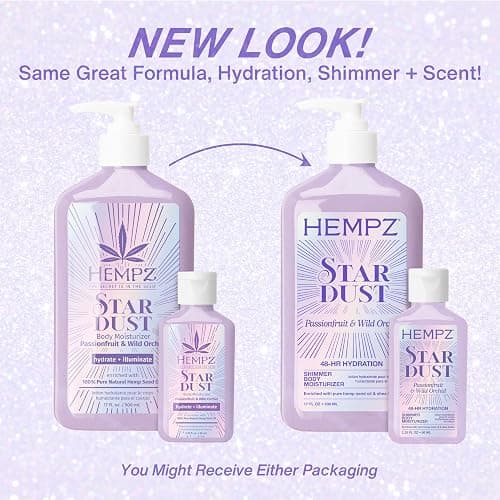 Hempz NEW Star Dust Body Lotion, Iridescent Glow Shimmer, Passionfruit and Wild Orchid, Hydrating and Nourishing Moisturizer, 17 oz. thumbnail 3