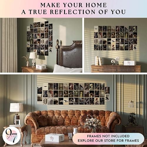 97 Decor Moody Dark Academia Decor - 40pcs Victorian Gothic Decor For Home, Vintage Dark Academia Wall Art Prints, Mini Gothic Posters For Room Aesthetic, Goth Halloween Wall Collage Kit (4x6) - Dark Academia thumbnail 4
