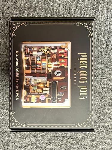 INSOON Magic Booknook Building Set with LED Light, 3.6mm Mini DIY Bookend Building Kit for Bookshelf & Home Decor, 1015 PCS Miniature Book Nook Building Block Model for Kids Adults Boys Girls Age 8+ thumbnail 10