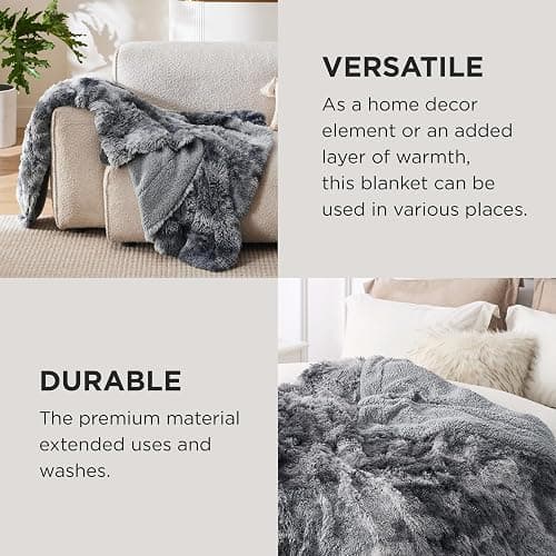 Bedsure GentleSoft Fluffy Fuzzy Faux Fur Throw Blanket for Couch, Soft Sherpa Fleece Cozy Gifts for Women, Plush Bed Blanket Christmas Room Decor for Men, Thick Warm Minky Teen Gifts Winter Bedding thumbnail 5