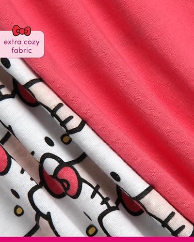 Hello Kitty Girls Shirts - 2 Pack Cotton Blend Short Sleeve Tops - Crewneck Cute Graphic Girls Tee Shirt Pack thumbnail 4