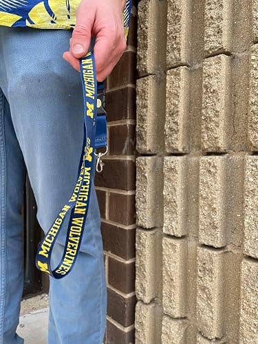 Desert Cactus University of Michigan Lanyard Wolverines UM U of M Go Blue Hail Car Keys ID Badge Holder Lanyard Keychain Detachable Breakaway Snap Buckle (Blue) thumbnail 2