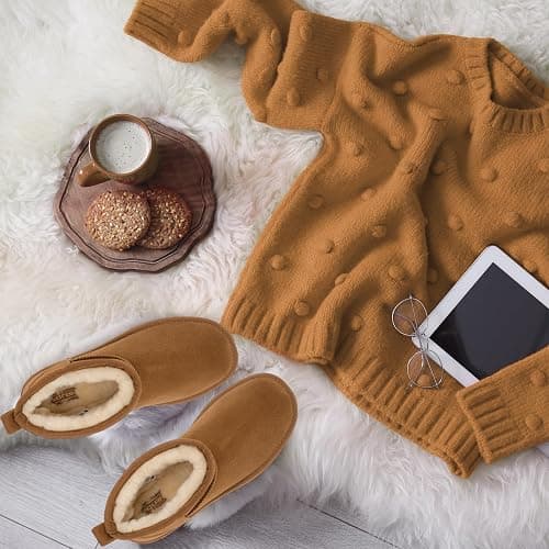 Polar Women s Platform Boots Slippers Faux Suede, Flexible Waterproof Anti Slip Rubber Sole With Memory Foam, Faux Fur-Lined Slip-On Slippers, Ladies Walking Shoes for Indoor & Outdoor thumbnail 3