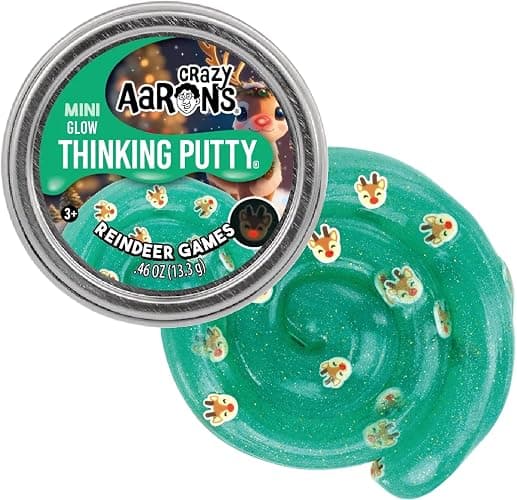 Crazy Aaron's Holiday Putty Mini Tins – 3 Pack (2025 Edition): Reindeer Games, Candy Cane Lane & Winter Wonderland – Glow & Color Change Putties – Sensory Holiday Fun – .46 oz Each thumbnail 3