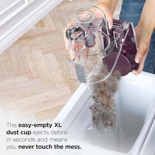 Shark HV322 Rocket Pet Plus Corded Stick Vacuum with LED Headlights, XL Dust Cup, Lightweight, Perfect for Pet Hair Pickup, Converts to a Hand Vacuum, with (2) Pet Attachments, Bordeaux/Silver thumbnail 7