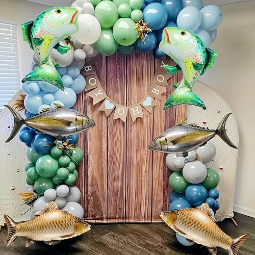 6Pcs Fish Balloons/O fishally One First Birthday/Realistic Carp Tuna Salmon Balloons/Gone Fishing Baby Shower Decorations/Let’s Go Fishing/Little Fisherman Fish Fest/Fishing Tournament Enthusiast Gift thumbnail 2