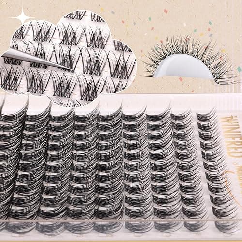 Natural Lash Clusters Clear Band Eyelash Clusters Wispy Lashes Clusters 8-14mm Cluster Eyelash Extensions C Curvature Individual Lashes DIY Lash Extension Natural Look by Winifred thumbnail 6