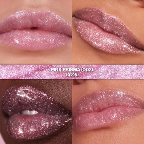 Revlon Super Lustrous Glimmer Gloss, Non-Sticky Lip Gloss, High-Shine Finish, Plant-Based Glitter, 002 Pink Prisma, 0.13 fl oz thumbnail 2