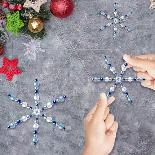 Hotop Christmas Snowflake Wire Metal Snowflake Xmas Bead Wire for DIY Jewelry Ribbon Charms Party Winter Decorations Craft Making Supplies(24 Pcs,3.7/4.5/6 Inch) thumbnail 4