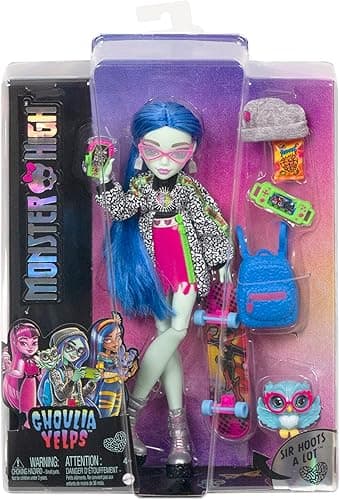 Monster High Ghoulia Yelps Posable Doll (10.3 in) with Blue Hair, Pet and Accessories thumbnail 7