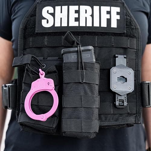 Police Magnum Heavy Duty Steel Handcuffs-Professional Grade Restraints- Double Safety Locks-Security Guard-Law Enforcement Tactical Gear thumbnail 3