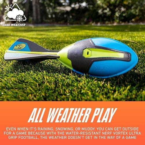 Nerf Vortex Ultra Grip Football, Designed for Easy Catching, Howling Whistle Sound, Distance-Optimizing Tail, Water-Resistant, All-Weather Play thumbnail 6