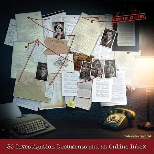 Unsolved murder mystery game - Cold Case Files Investigation - CRYPTIC KILLERS - Detective Evidence & Crime File - individuals, date nights & party games- "Murder at Merivale Manor" thumbnail 3