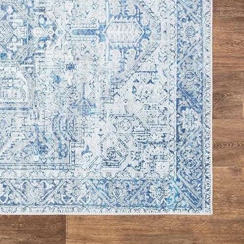 Bloom Rugs Washable Non-Slip 3' x 5' Rug - Blue/Gray Traditional Area Rug for Living Room, Bedroom, Dining Room, and Kitchen - Exact Size: 3' x 5' thumbnail 6