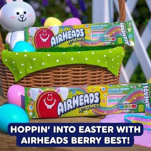 Airheads Xtremes, Sweetly Sour Spring Edition Hoppin Berry Flavored Candy Belts, Easter Baskets, 2oz (Pack of 18) thumbnail 2