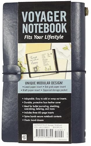 Voyager Refillable Notebook - Midnight Blue (Traveler's Journal, Planner, Notebook) thumbnail 2