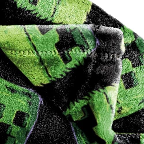 Jay Franco Plush Throw Blanket – 46" x 60" Inch Cartoon Kids Soft & Cozy Fleece Throw for Bedroom & Couch Décor, Official Licensed Product, Black - Minecraft Creeper thumbnail 5