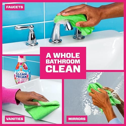 Mr. Clean Clean Freak Foaming Bathroom Surface Cleaner Multi-Surface Spray Starter Kit and Refill Bundle, Grapefruit Scent, 64 fl oz thumbnail 2