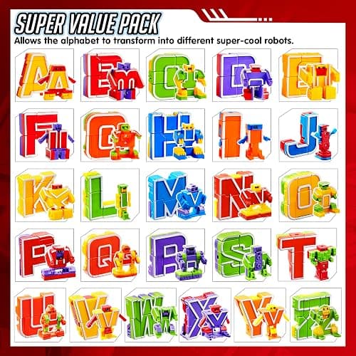 JOYIN Alphabet Robots Toys for Kids, ABC Learning Toys, Alphabots, Letters, Toddlers Education Toy, Carnival Prizes, Christmas, Treasure Box and Prize for Classroom thumbnail 3