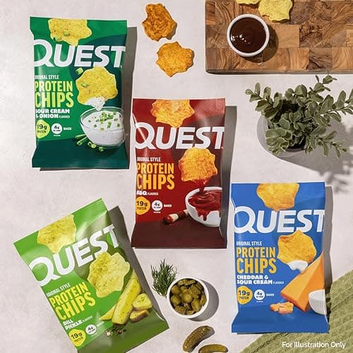 Quest Nutrition Protein Chips Variety Pack, Dill Pickle, BBQ, Cheddar & Sour Cream, Sour Cream & Onion, High Protein, Low Carb, Gluten Free 1.1 oz (Pack of 8) thumbnail 8