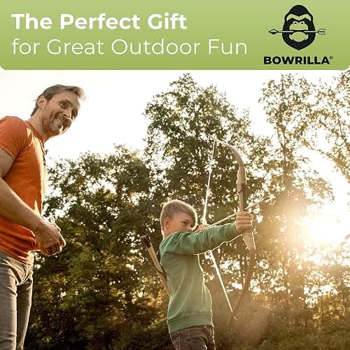 BOWRILLA® Wooden Bow and Arrow for Kids with 10 Arrows, Quiver, 3 Targets & Storage Bag | Kids Bow and Arrow Set for Right- and Left-Handers | Indoor and Outdoor Toys for Children Boys & Girls thumbnail 4