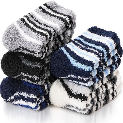 EBMORE Fuzzy Socks Warm Winter Slipper Fluffy Sleep Cozy Comfy Cabin Socks for Mens Womens - Image 1