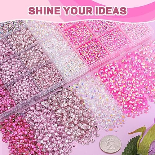 20000Pcs Pink Rhinestones for Bedazzling with 3Pcs B7000 Jewelry Glue, Resin Rhinestones for Crafting Crafts，Bedazzler Kit Flatback Gems for Clothing Shoes Tumblers Nail Art thumbnail 7