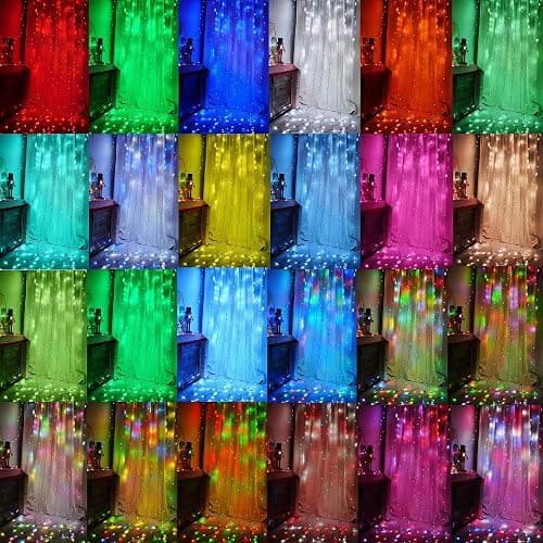 Dazzle Bright 300 LED Curtain String Lights, RGB Color Changing Christmas Fairy Lights for Bedroom with Remote & APP Control, Waterproof Smart Window Lights Party Wedding Garden Wall Decor thumbnail 7