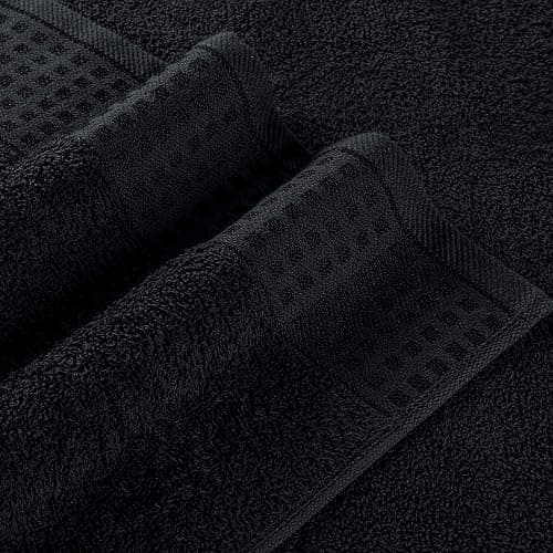 GLAMBURG 100% Cotton 2 Pack Oversized Bath Towel Set 28x55 Inches, Ultra Soft Highly Absorbant Compact Quickdry & Lightweight Large Bath Towels, Ideal for Gym Travel Camp Pool - Black thumbnail 3