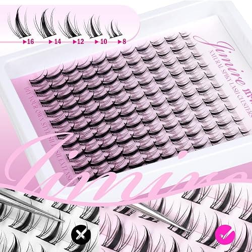 Fairy Lash Clusters Natural Look Manga Eyelash Clusters Wispy D-Curly Cluster Eyelash Extensions 110 Pcs 8-16MM Wispy Individual Lashes Wet-Look Lash Extension with Invisible Lash Band thumbnail 5
