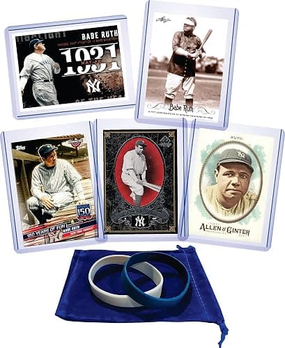 Babe Ruth (5) Assorted Baseball Cards Gift Pack - New York Yankees - Image 1