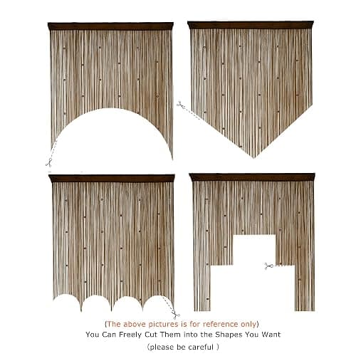 YaoYue Beaded Curtain Door String Curtains for Doorways Tassels Beads Hanging Fringe Hippie Window Hallway Entrance Wall Closet Bedroom Privacy Decor (Dark Brown, 39" W x 79" L (Pack of 1)) thumbnail 5