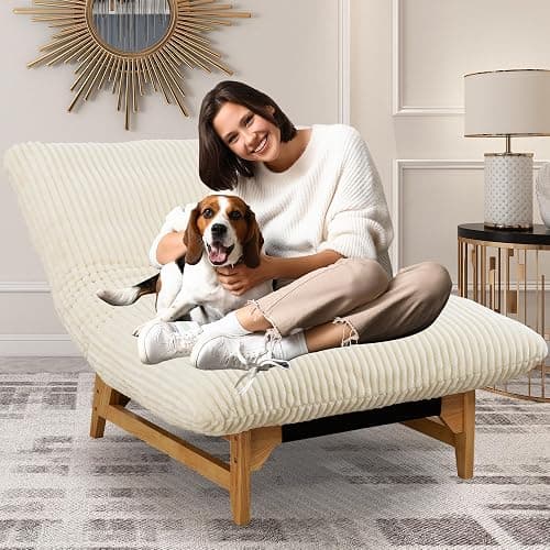 WakeZero Oversized Accent Chairs, Comfy Upholstered Accent Armchairs, Chaise Lounge Loveseat Lounge Cloud Chair Indoor, Giant Bean Bag with Wood Frame for Living Room//Bedroom thumbnail 6