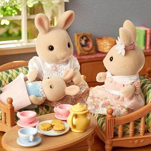 Calico Critters Milk Rabbit Family - Set of 4 Collectible Doll Figures for Children Ages 3+ thumbnail 4