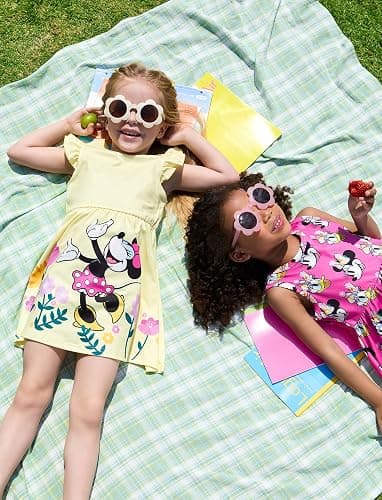 Disney Frozen Elsa Princess Minnie Mouse Stitch Toddler Girl Dresses 2 Pack Sleeveless and Ruffle Sleeve Dress Set 2-13 Years - Minnie-dark Pink - 2T thumbnail 6