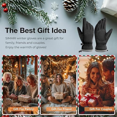 SIMARI Winter Gloves for Men Women, Warm Waterproof Gloves with Touchscreen Fingers, Ski Snow Windproof for Cold Weather Thermal, for Running Hiking Driving Cycling Outdoor Sports Daily Work thumbnail 7